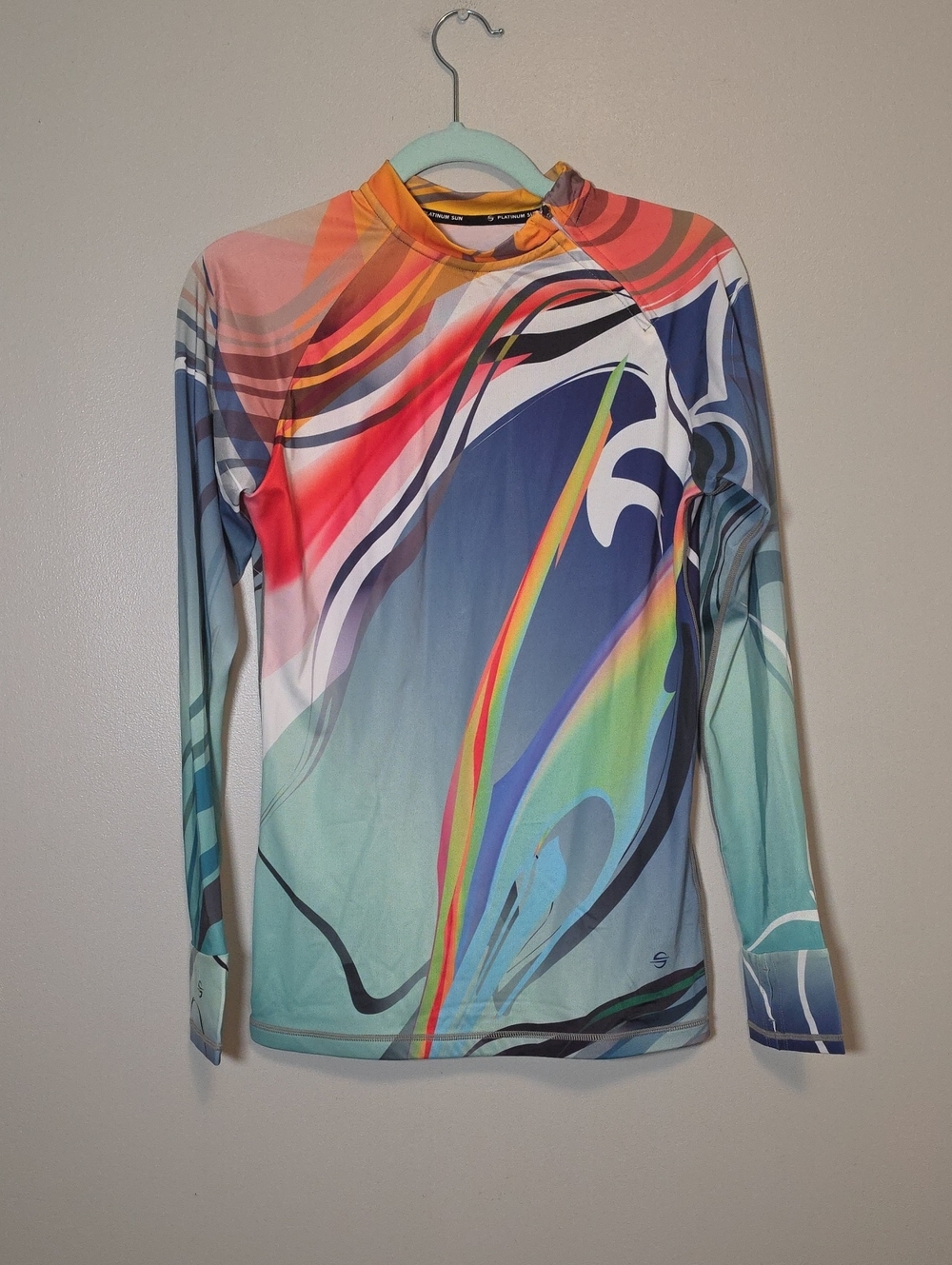 Long-Sleeve Multicolor Women’s Swim Coverup Rash Guard